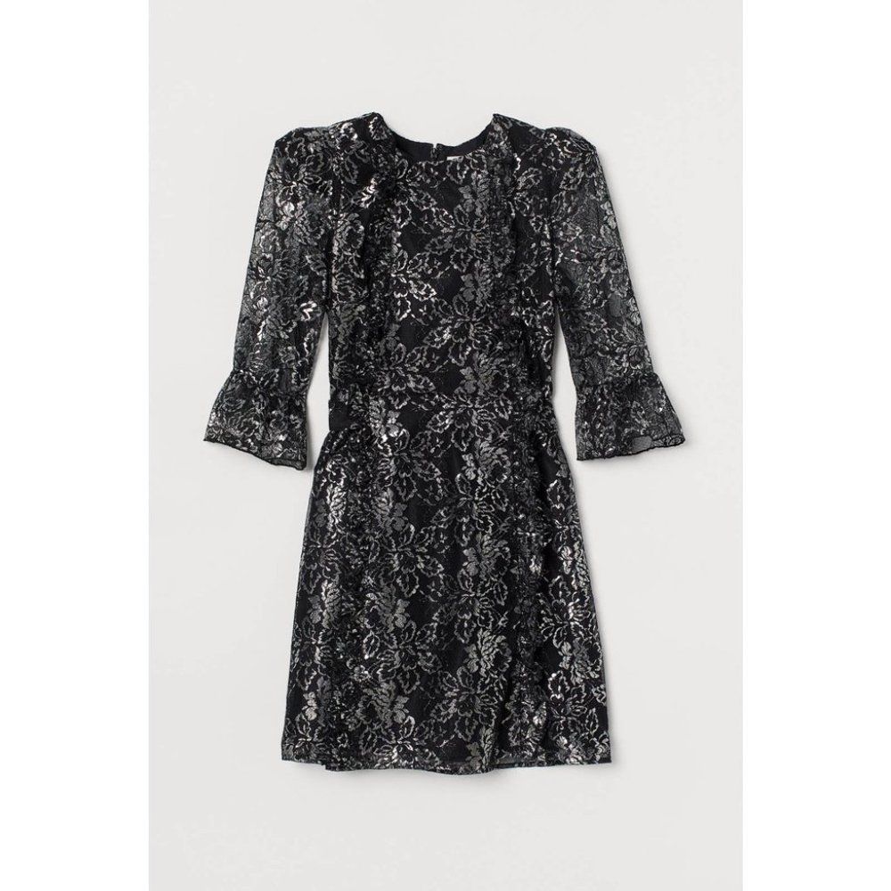 The Vampires Wife x HM Silver Lace Dress Small - Picture 2 of 6